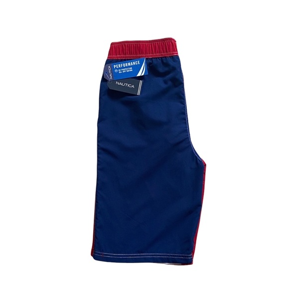 Nautica Red White and Blue Performance UV Protection Swim Trunks Size Large - Picture 4 of 5
